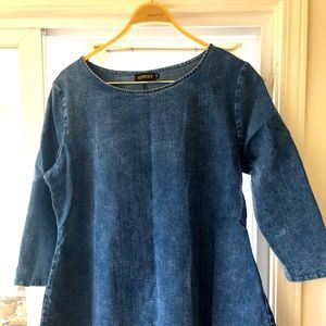 Denim LS tunic dress